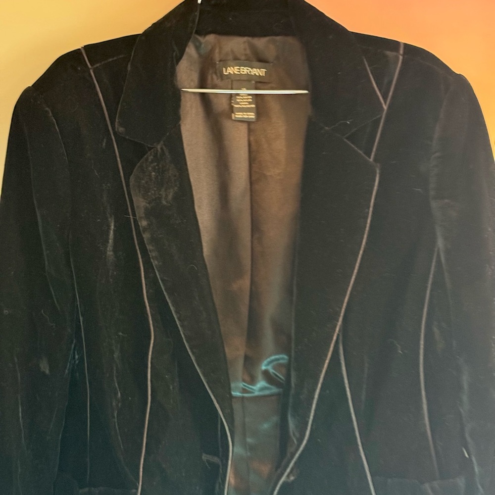 Lane Bryant Black Velvet Blazer - Picture 2 of 5